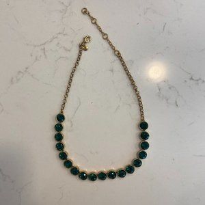 Gold + Emerald Green JCrew Necklace